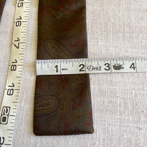 Roots Handmade Paisley Geometric Print  Silk Skinny Scarf Unisex Made in England - Picture 5 of 10